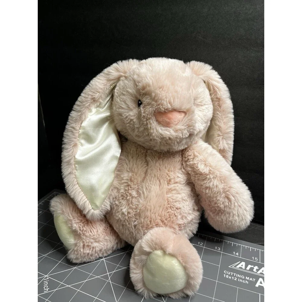 Spark Create Imagine Pink Soft Bunny Rabbit Plush Animal Rattle Satin Ears 14
